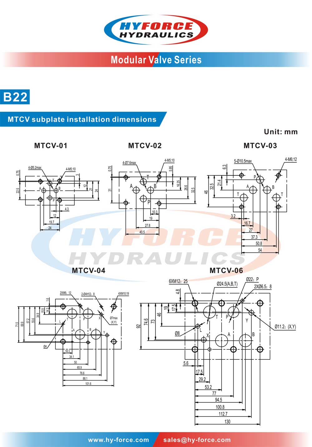 MTCV Series Modular Throttle Check Valves - Buy Hyforce Hydraulics ...